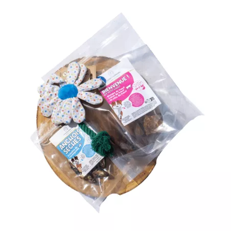 Kit découverte spécial chiot friandises jouets tug éleveur petit chien canigourmand