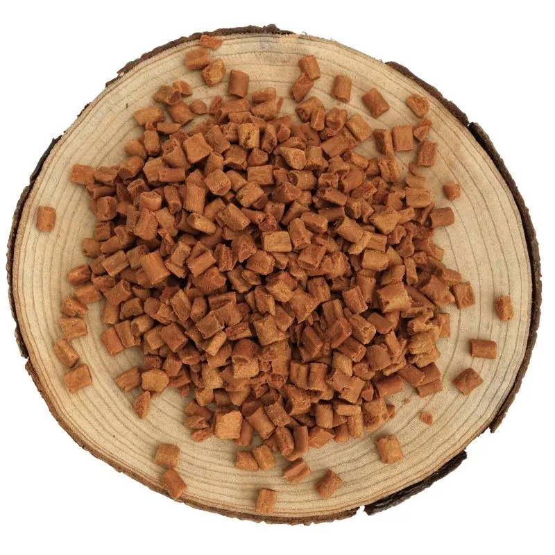 Cubes de saumon friandise de récompense entrainement 100% naturel education canine chien chiot 100% saumon canigourmand
