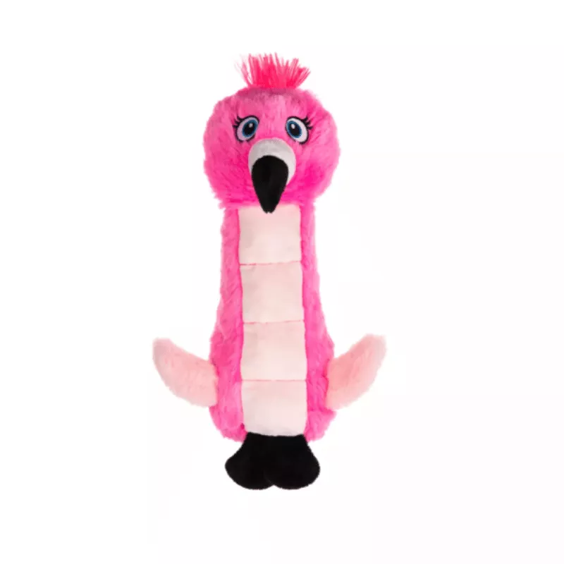 peluche flamant rose chien, jouet sonore chien, doudou chien resistant, peluche pour chiot