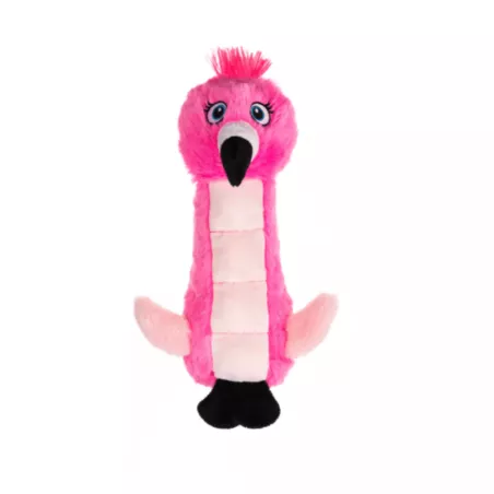 peluche flamant rose chien, jouet sonore chien, doudou chien resistant, peluche pour chiot