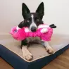 peluche flamant rose chien, jouet sonore chien, doudou chien resistant, peluche pour chiot