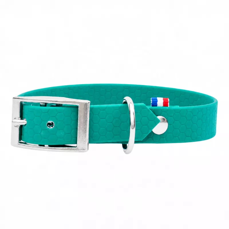 Collier Hexa turquoise pour chien, collier résistant pour chien, collier petit chien, collier chiot, collier pour chien