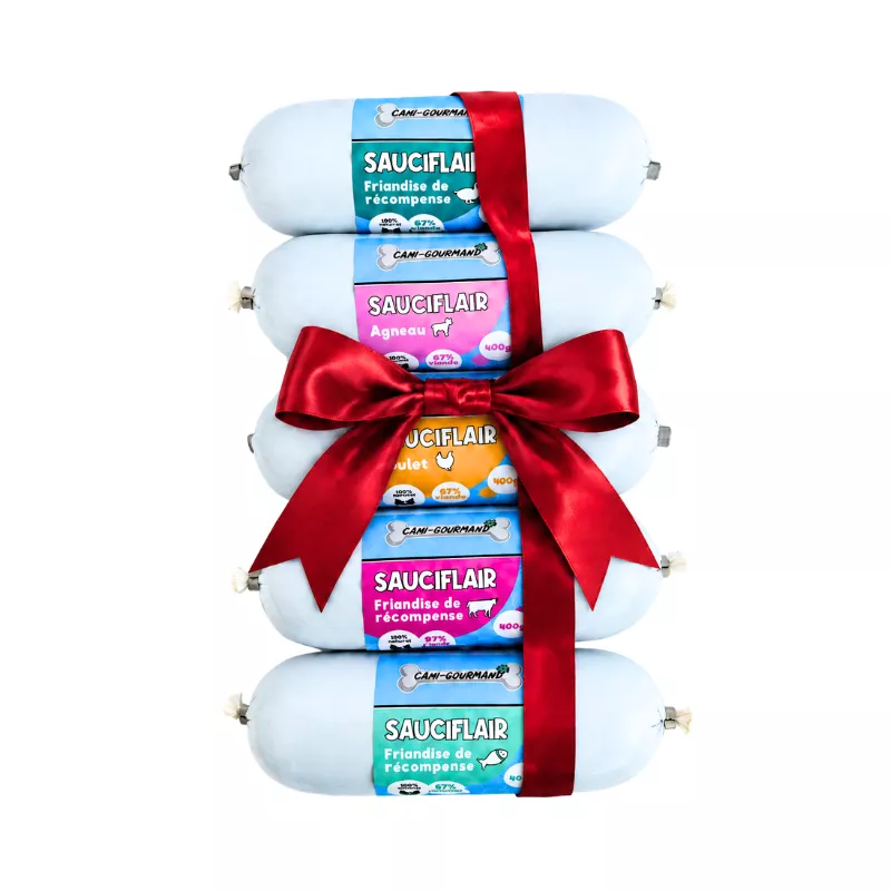 boudin de recompense paté chien sauciflair canigourmand friandise naturelle