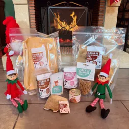 box de Noël pour chien chiot, friandises naturelles saines, jeu équipement occupation, box découverte cadeau à offrir